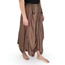 Sukně dlouhá YANI s kapsami, jednobarevná, hnědá