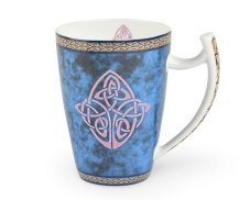 Porcelánový hrnek Celtic, modrý, keltský dekor, 500 ml