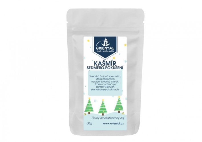 Černý aromatizovaný čaj Kašmír Sedmero pokušení - 50 g Vánoční