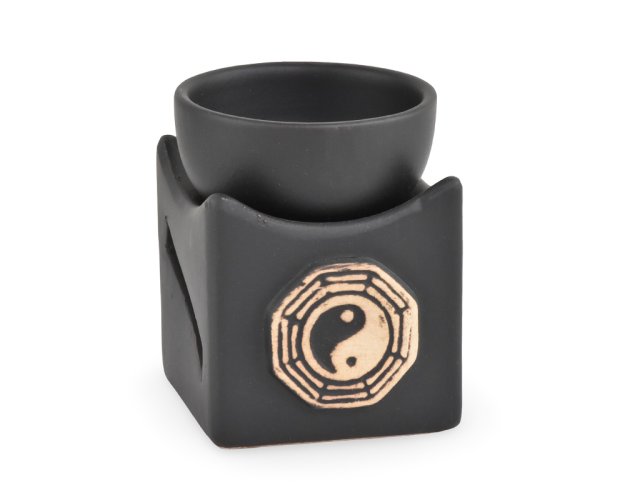 Aromalampa černá, čtvercová - Jin Jang