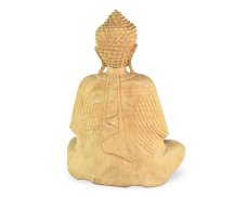 Dřevěná soška Buddha 40 cm světlá - Dhyana Mudra - meditace