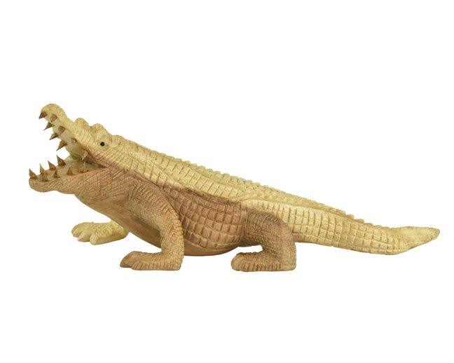 Dřevěná soška Krokodýl 12 cm - var. C - II. jakost