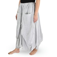 Sukně dlouhá YANI s kapsami, jednobarevná, bílo- šedá