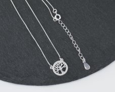 Stříbrný náhrdelník Strom života se zirkony