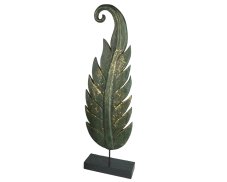 Dřevěná dekorace Twisted Leaf zelená levá - velká