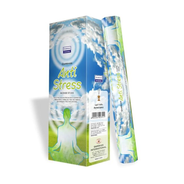 Indické vonné tyčinky Darshan Anti Stress Hexa 20 ks Indické vonné tyčinky Darshan Anti Stress Hexa 20 ks