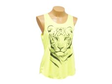 Dámské tílko Yoga, polyester, žluté reflexní, tygr