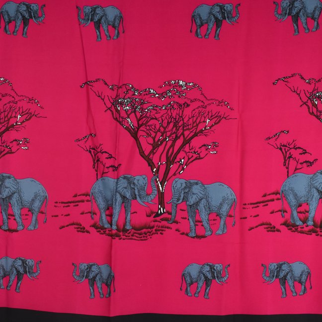 Sarong - Pareo REN, sloni, malinová
