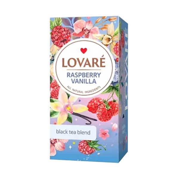 Černý čaj Lovaré Raspberry Vanilla (24 sáčků) 48 g