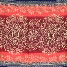 Sarong - Pareo BUN, duhová mandala, červená, II. jakost