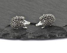 Stříbrné náušnice puzety - Ježek