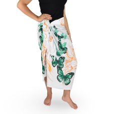 Sarong - Pareo BUN, motýli, zelená, II. jakost