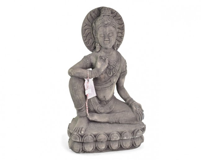 Socha beton Buddha sedící podtavec šedý 71 cm