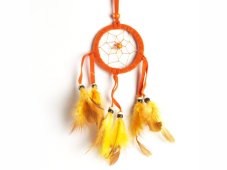 Lapač snů motouz 6,5 cm oranžový
