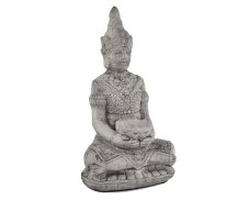 Zahradní betonová dekorace - Buddha v lotosu s pítkem