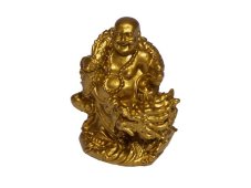 Figurka Buddha pozlacený drak pod rukou