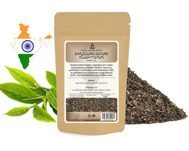 Černý čaj India Darjeeling Second Flush FTGFOP1 - Gramáž čaje: 1000 g