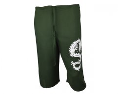 Kalhoty Nippon krátké, bavlna, zelená, drak II, vel. XL