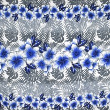 Sarong - Pareo BUN, plumerie, modrá, II. jakost