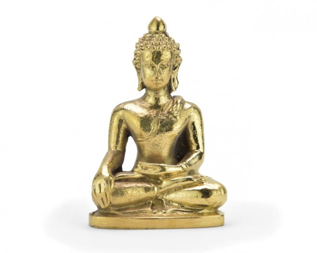Soška osvícený Buddha, mosaz - sádra, 6 cm