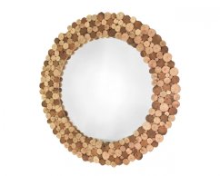 Zrcadlo s dřevěným rámem Round Cookies 81 cm