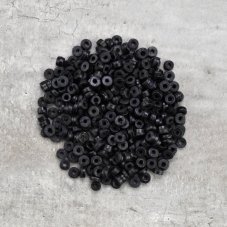 Korálky dřevěné placky černé, 25 g