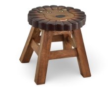 Stolička dřevěná dekor lev kulatý - II. jakost