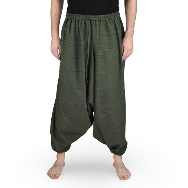 Harémové kalhoty aladin LIN, tmavě zelená