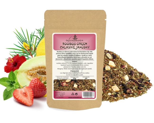 Rooibos Green Chladivé jahůdky - Gramáž čaje: 200 g