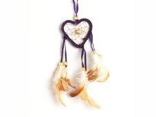 Lapač snů Srdce 6,5 cm fialový