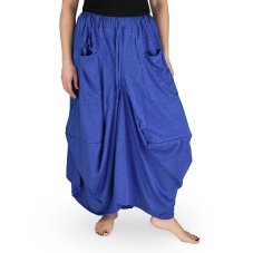 Sukně dlouhá YANI s kapsami, jednobarevná, modrá