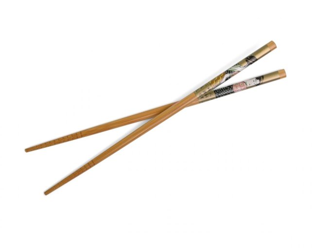 Čínské jídelní hůlky Geisha kulaté khaki 22,5 cm