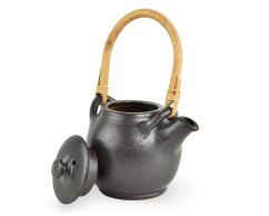 Keramická konev Pu Erh hnědá s rákosovým uchem cca 0,45 l