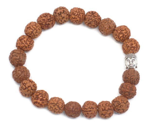 Japa Mala Rudraksha náramek hnědý