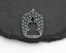 Stříbrný přívěsek Buddha silueta se zirkony