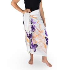 Sarong - Pareo BUN, motýli, fialová, II. jakost