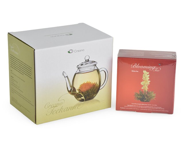 Dárkový set Creano White Tea - skleněná konvice a 6 ks čaje