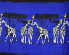 Sarong - Pareo ANIMAL, žirafa, tmavě modrý