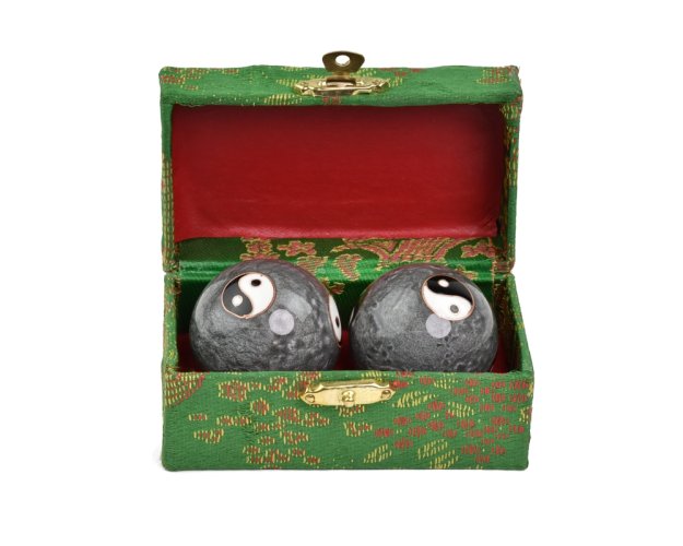 Meditační míčky Jin a Jang šedé 4 cm