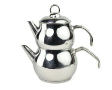 Turecká nerezová dvojkonvice Caydanlik Mini Boy kovové úchyty