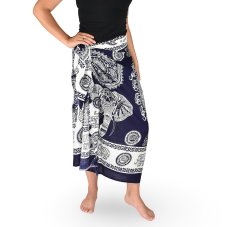 Sarong - Pareo BUN, hlava slona, modrý