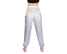 Kalhoty jóga BADIN, bílé, modrý dekor, II. jakost