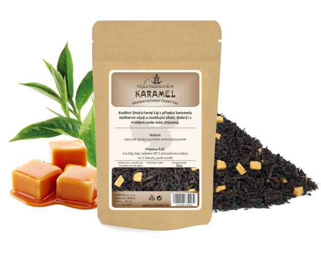 Černý aromatizovaný čaj Karamelový Black - Gramáž čaje: 200 g