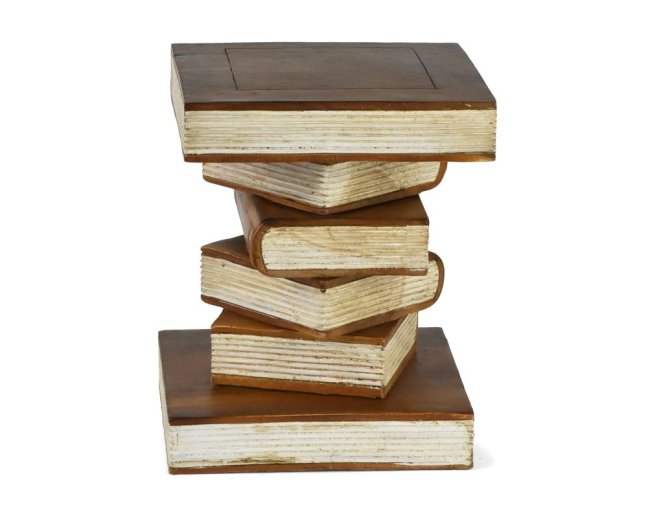 Dřevěný podstavec pod rostliny White Books 31 cm