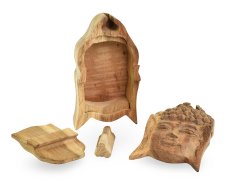 Dřevěná skládací krabička Buddha - dvoubarevná