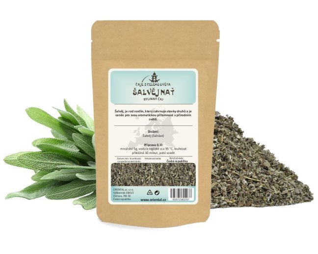 Bylinný čaj Šalvěj nať - řez (Salviae) - Gramáž čaje: 200 g