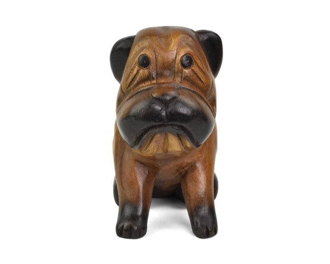 Dřevěná soška Bulldog 17 cm