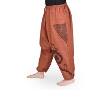 Harémové kalhoty aladin DYAMI, cihlová červená, spirála