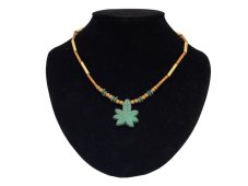 Korále keramika na krk J.A. list s bambusem