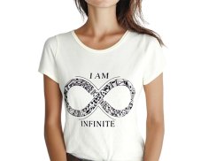 Dámské triko I AM INFINITE, bavlna, krémová
